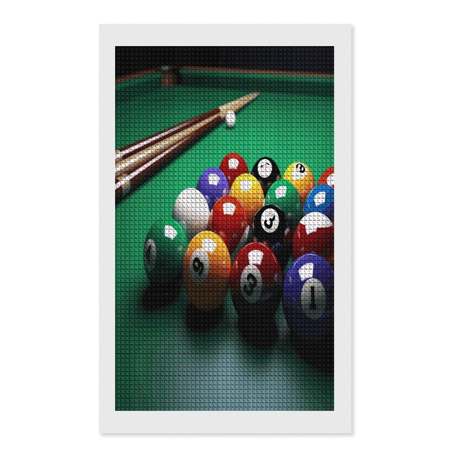 FodPand Billiards Diamond Painting Kit for Beginner Fun 5D DIY Crafts for Adults Diamond Art Kits Square Diamond Art Canvas Painting Gem Art Crafts for Home Wall Decor 12"x20"