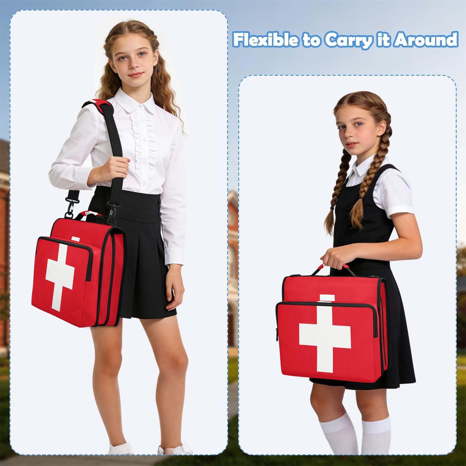 Bolsa de carpeta de 3 anillos con cremallera resistente al agua, organizador de portafolios impreso completo con anillos de 2 pulgadas, se adapta a laptop de 14 pulgadas para escuela, oficina, bandera