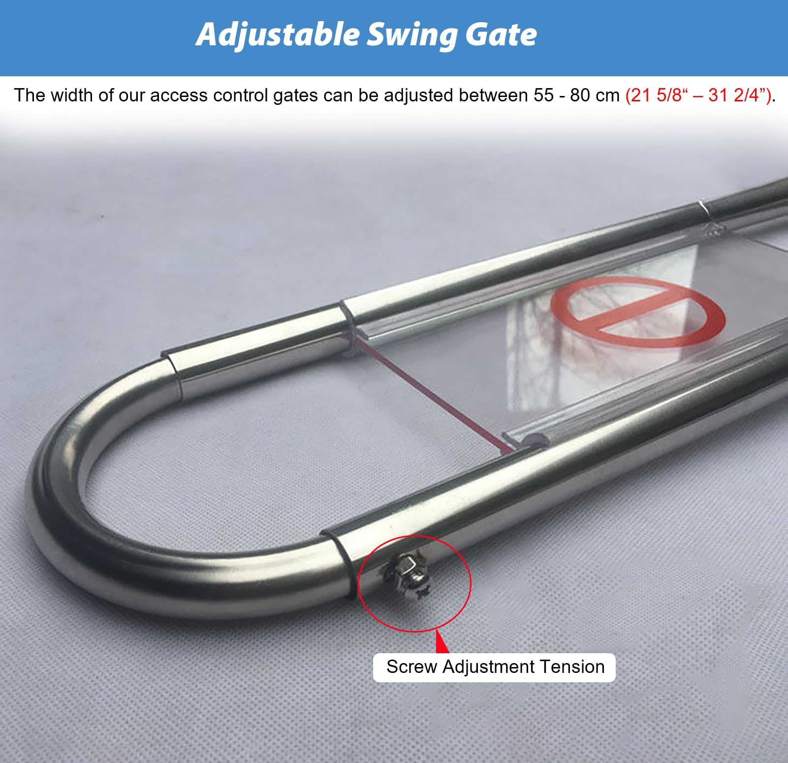 Puerta Batiente de Entrada Puerta de Entrada Unidireccional con Mecanismo de Muelle y Señalización, Puerta de Acceso Manual de Seguridad para Entrada a Comercios, Barrera de Seguridad
