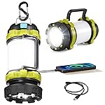 LED Camping Lantern Flashlight Rechargeable(Pack of 1), Consciot Portable Torch with 6 Light Modes, 3600mAh Power Bank, IPX4 Waterproof, USB C, Camping Lights for Hurricane, Emergency, Survival Kits