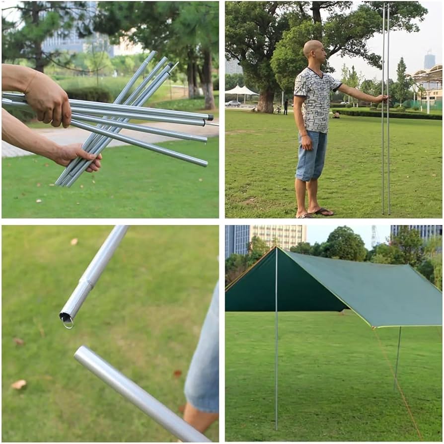 Tent Tarp Stokken, Strandtentstokkensets Buiten uitschuifbare lichtgewicht zeilsteunstang(White) Sport & outdoor