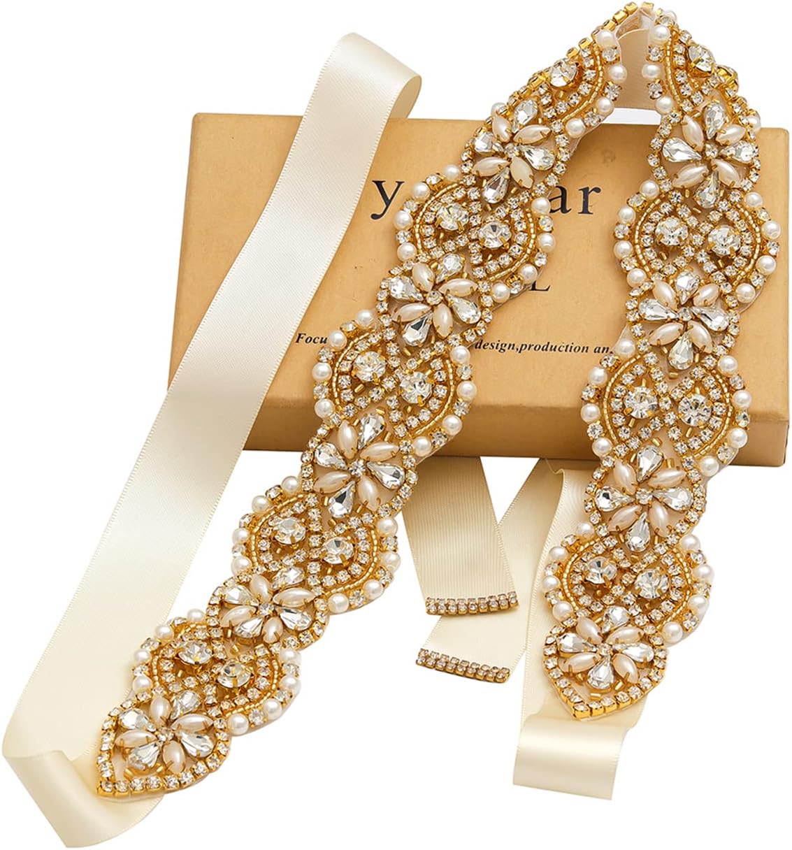 yanstar Wedding Belt Rhinestone Crystal Pearl Belts Wedding Bridal Belts Bridal Sashes