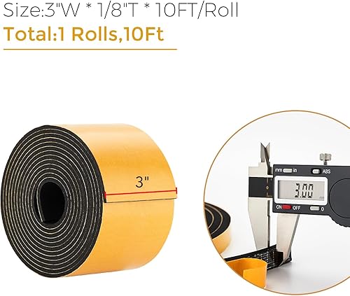 Vista 20 de Ravinte Tira de sellado de puerta de burlete de 3 "x 1/8" x 10FT - Blanco