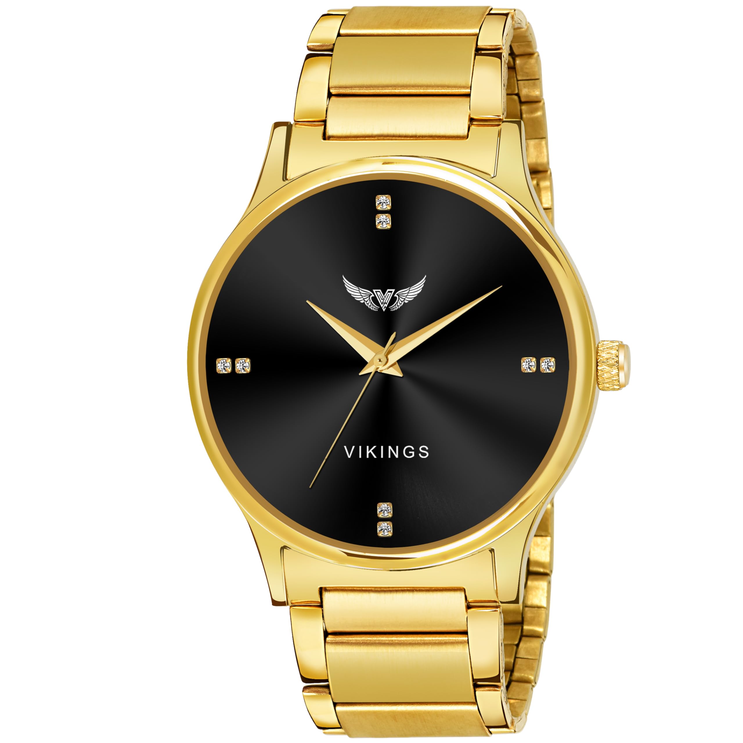 VIKINGS Black Dial Analogue Watch for Mens - VK-GR-136-BLK-GLD-CHN (B0CZLP7C8H) Amazon Price History, Amazon Price Tracker