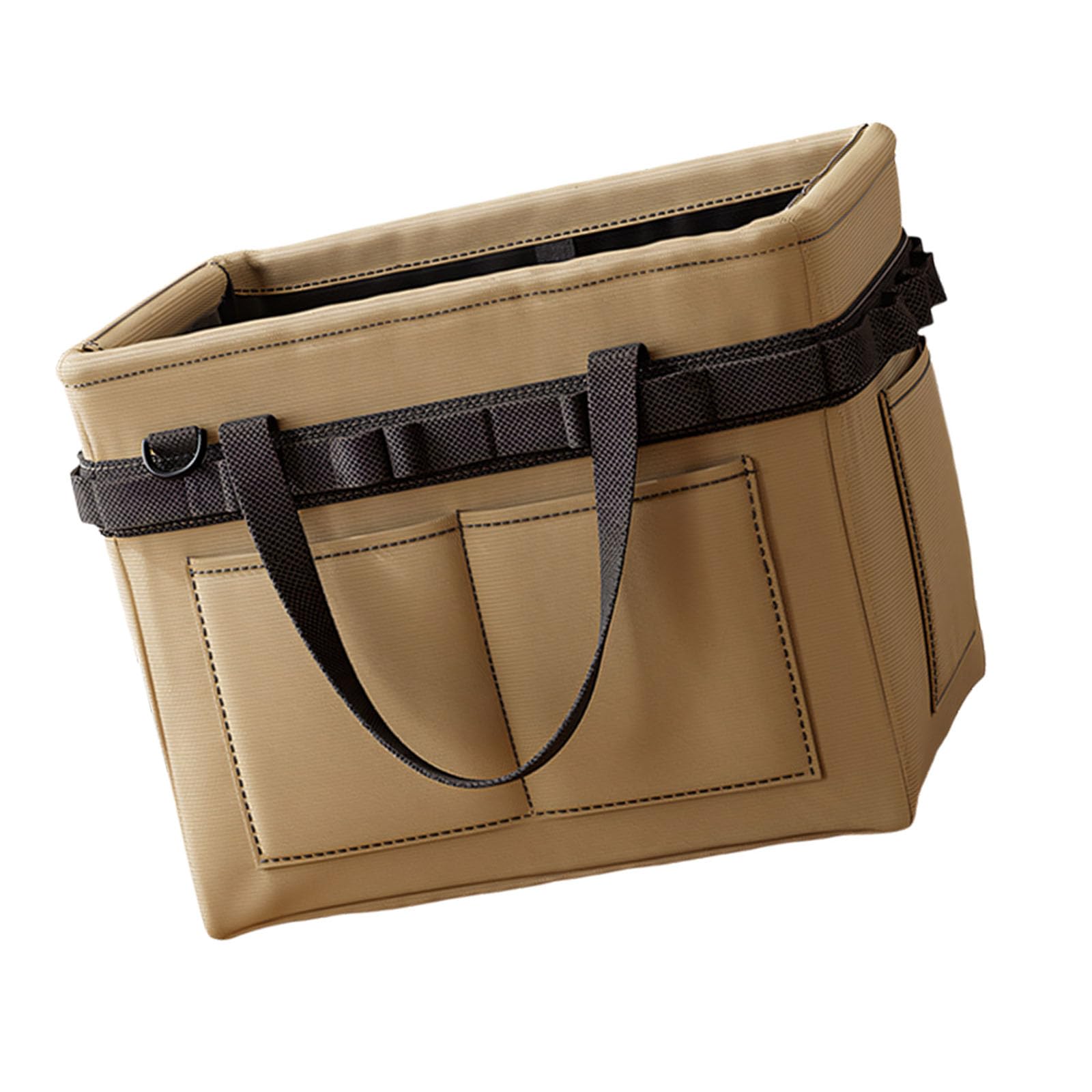 Yjcnelcr Khaki Adaptable Tool Management Bag Perfect For Yard Maintenance Camping Excursions And Home Improvement Projects Foldable Tool Storage Light Equipment Backpack Offering Expandable Compartments And Straps