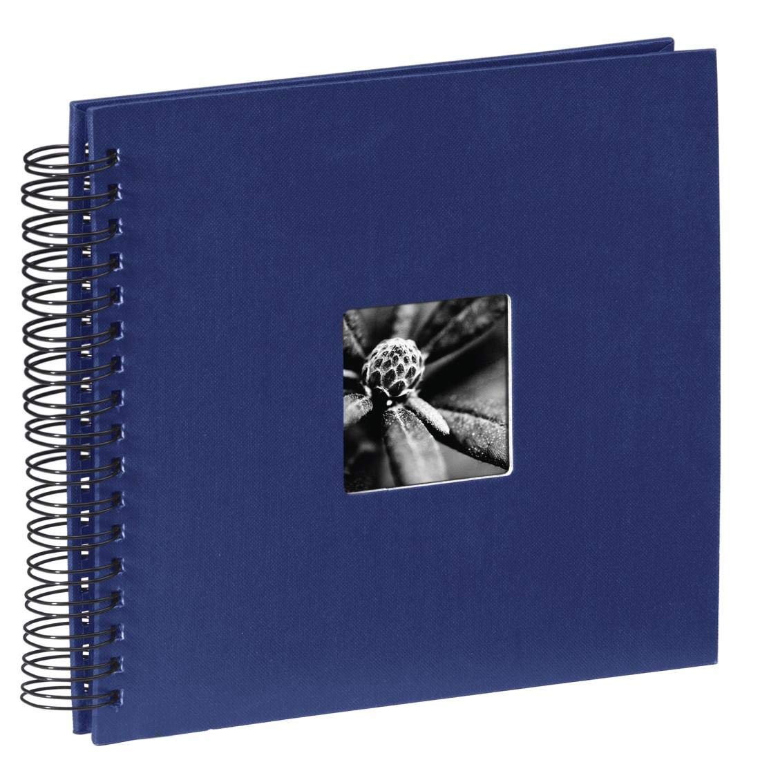 Hama 90147 Fine Art Spiral Photo Album | 28 x 24cm 50 Blue w/Black Pages, Paper