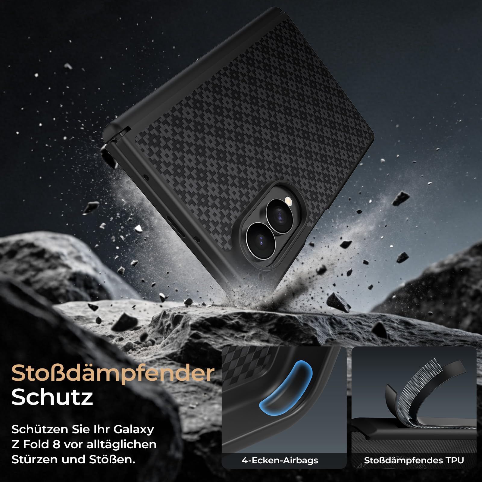 BENKS ArmorGrid Pro für Samsung Galaxy Z Fold 8 Hülle für MagSafe | Stoßfeste Kevlar-TPU Schutzhülle, Militärischer Fallschutz, Scharnierschutz, Starke Magnetkraft und Sicherer Halt
