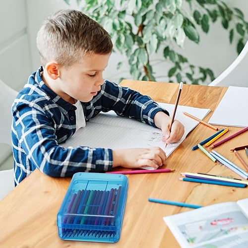 Miniatura 5 de 15 cajas de lápices transparentes de plástico a granel, cajas de lápices de gran capacidad, estuche organizador rígido con tapa hermética a presión