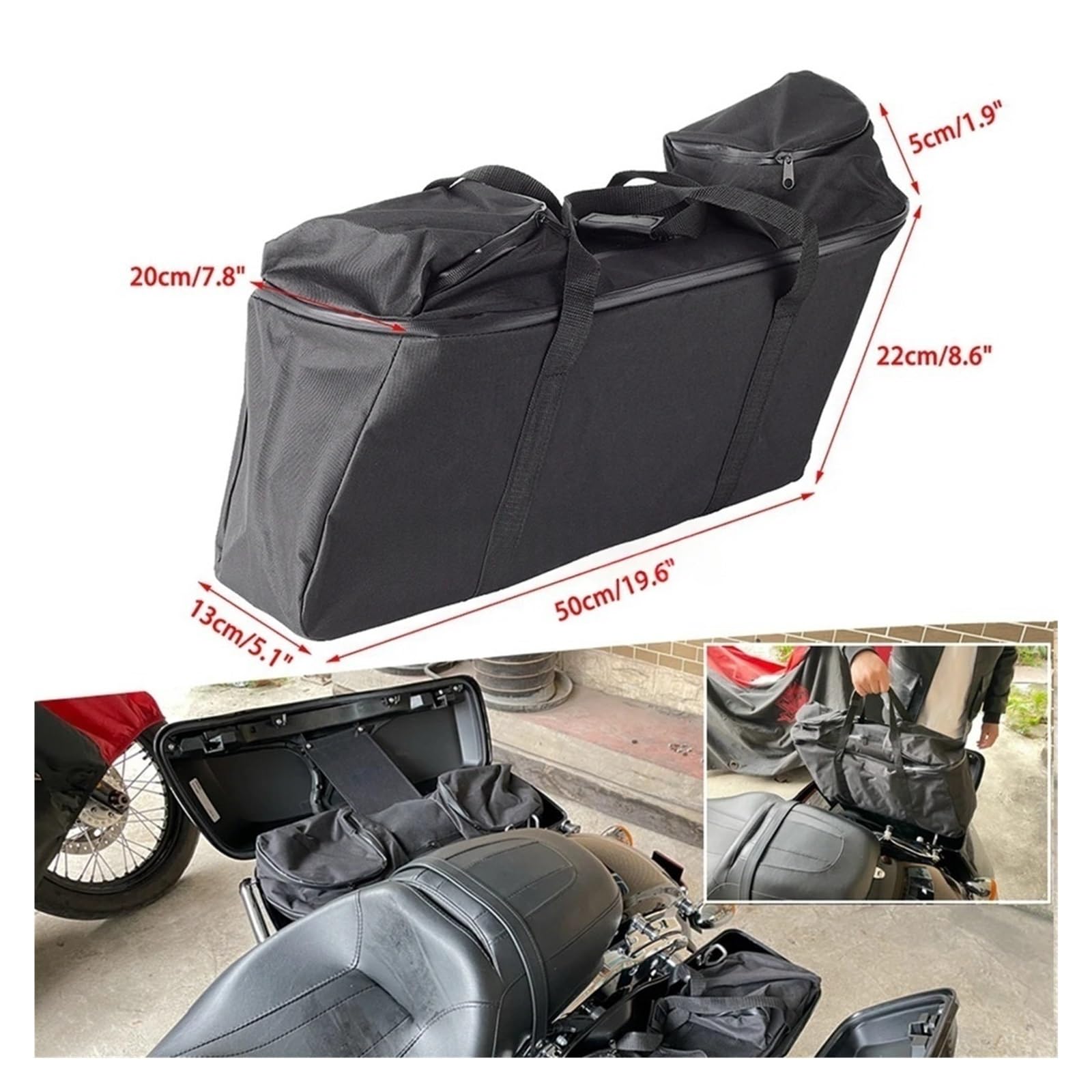 Baúl Almacenamiento Motocicleta Bolsa con Forro para Equipaje De Motocicleta, Alforja Interior para Electra Glide FLHT para Road Glide FLTR King FLHR Tour Glide FLTC