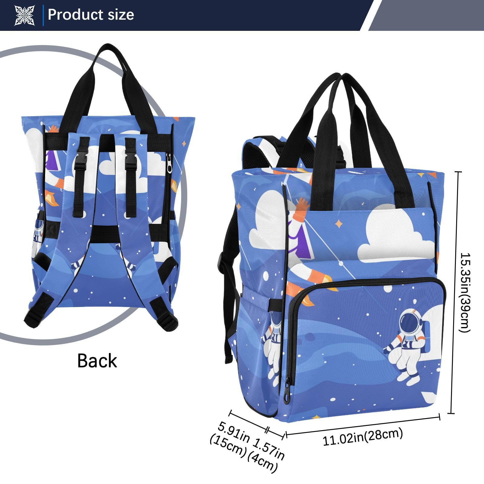 plecak na pieluchy kreskówka astronauta
