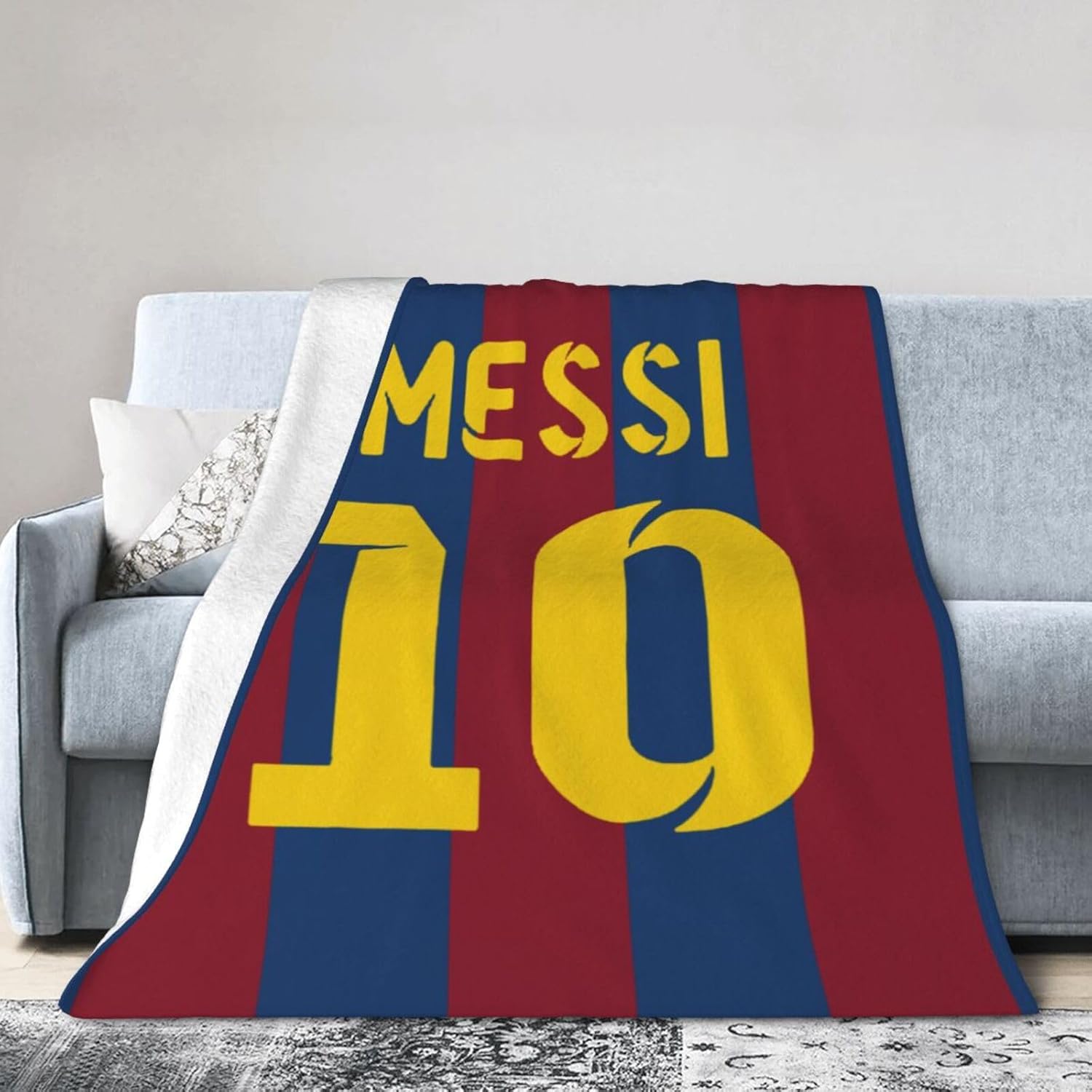 Soccer Player Fleece Throw Blanket, AntiPilling Flannel