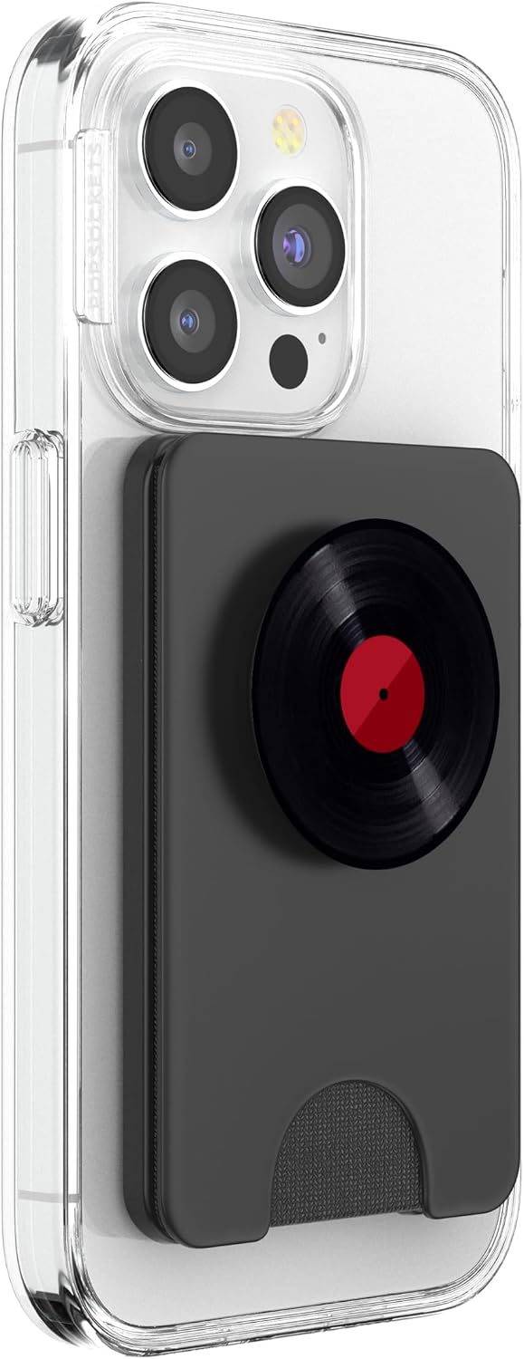 Pop Socket Vinyl Record Red Black Design. Disc Pop Socket PopSockets PopWallet for MagSafe