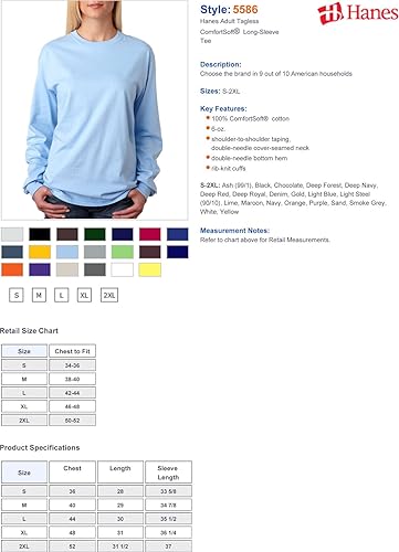 Miniatura 7 de 5586-Hanes Camiseta de manga larga sin etiqueta