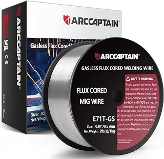 ARCCAPTAIN Flux Core Welding Wire .030, E71T-GS Mig Welding Wire 2-Pound Spool Gasless Mild Carbon Steel Compatible With Lincoln Miller Forney Harbor Welder