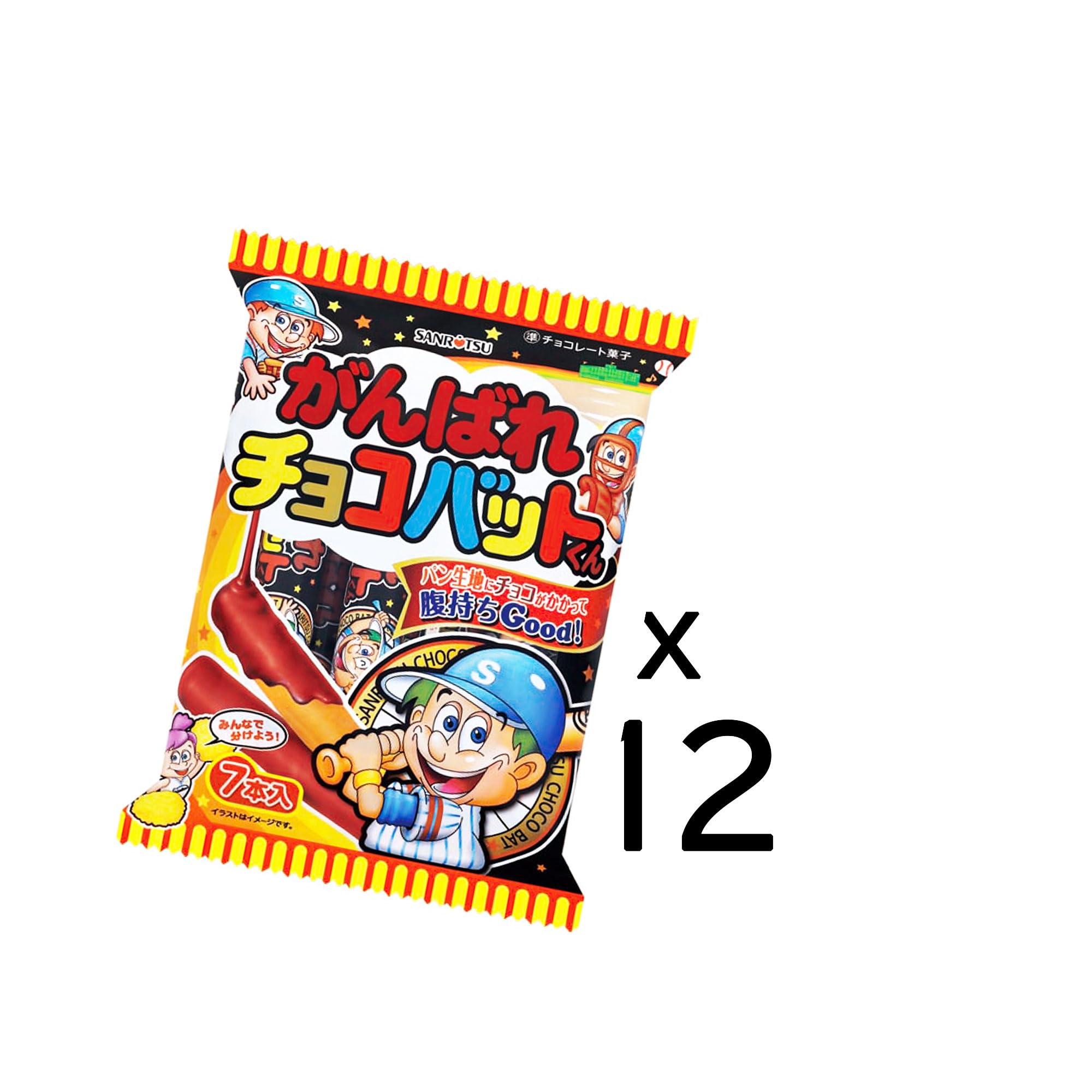 Amazon.co.jp: 三立製菓 がんばれチョコバットくん 7本×12個 : 食品