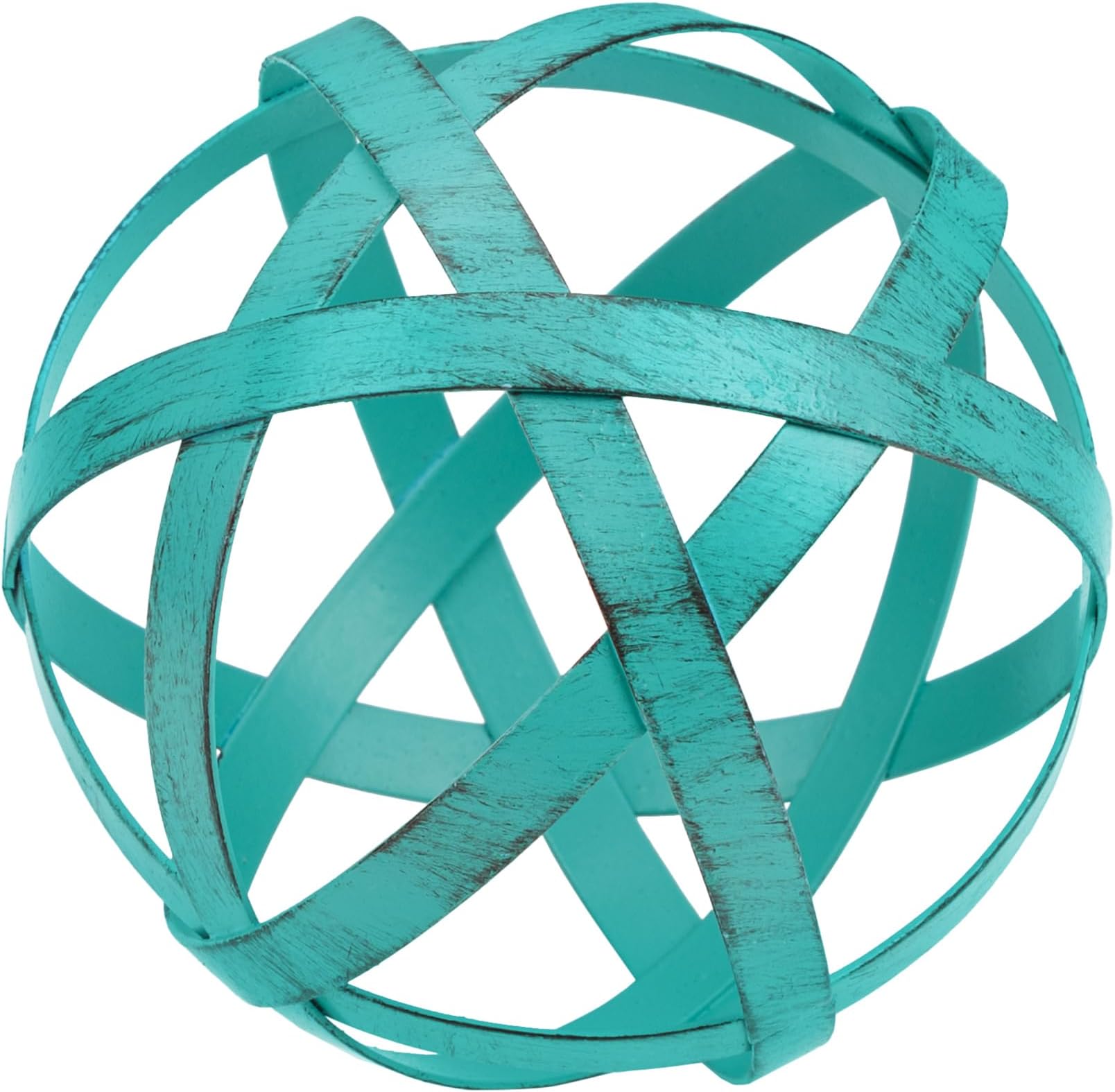 Everydecor Blue Metal Band Decorative Sphere