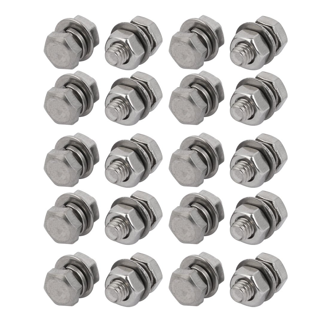 Kit De Boulons Hexagonaux M6x100mm En Inox 304 - 5 Pièces Avec écrous Et Rondelles, Filetage Métrique