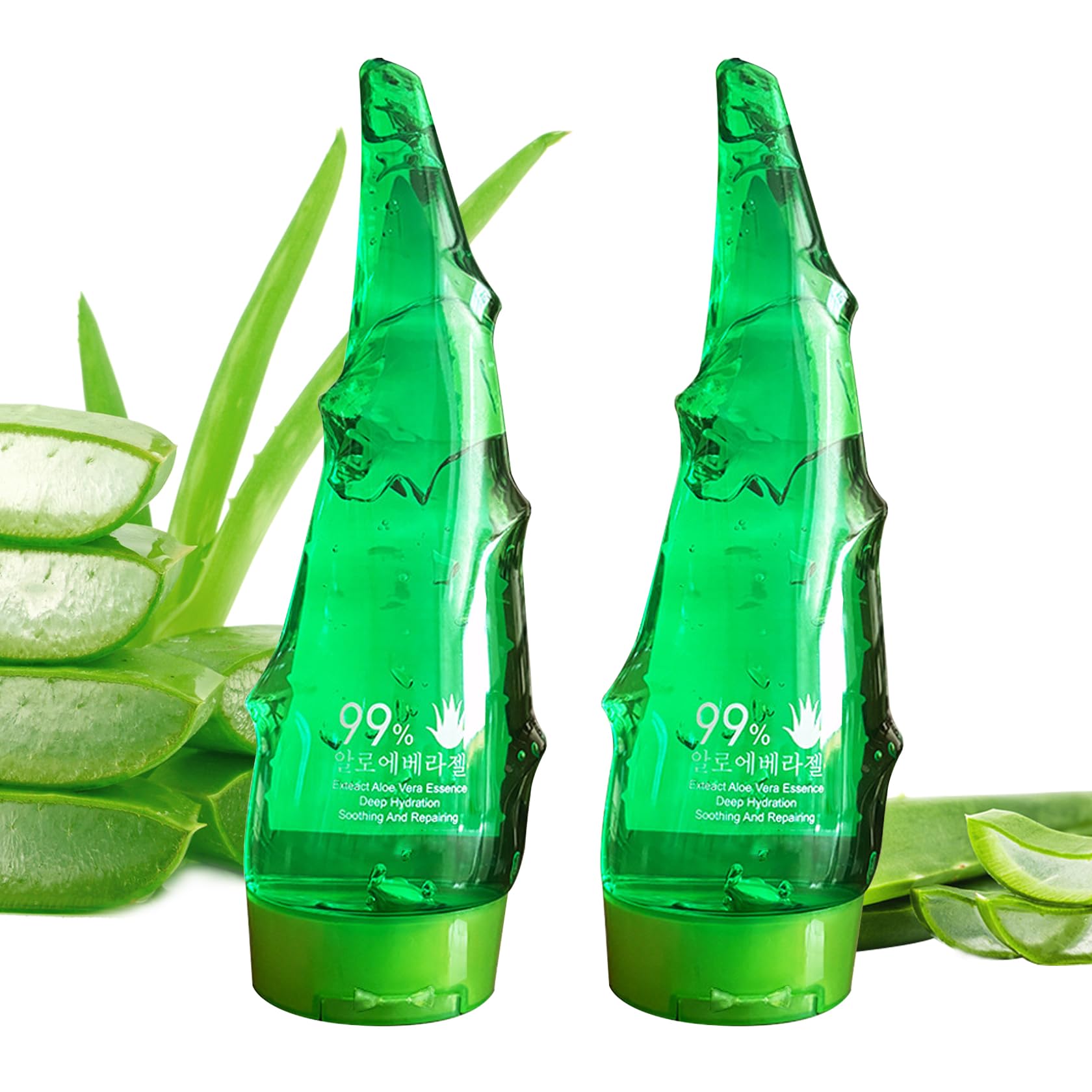 2PCS Aloe Vera Gel for Face & Body,Hydrating Travel Size Pure Aloe Vera Gel Face Moisturizer for All Skin Type,No-sticky Long Lasting Refreshing