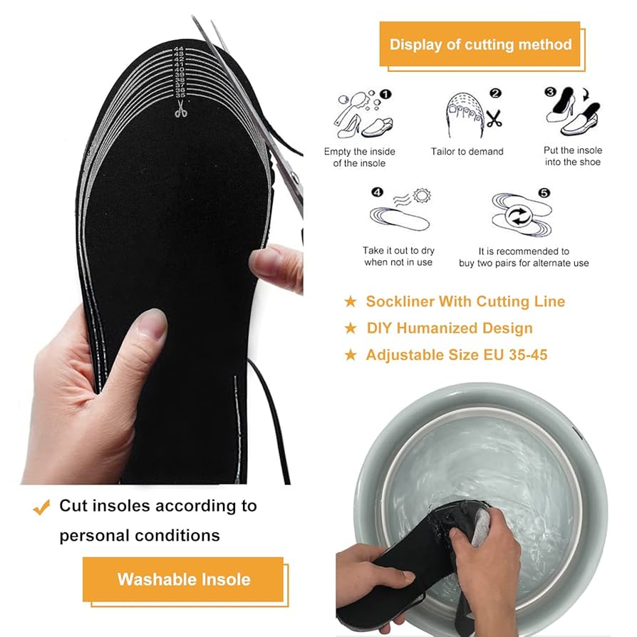 Heated Insoles For Men Women USB Rechargeable Heated Insoles Washable