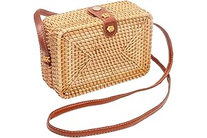 Wicker Round Straw Crossbody Bag