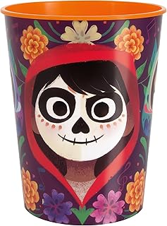 Multicolor Plastic Disney Coco Stadium Cup (16oz) 1 Count - Vibrant, Fun, & Durable, Perfect for Kids Parties & Disney Themed Celebrations