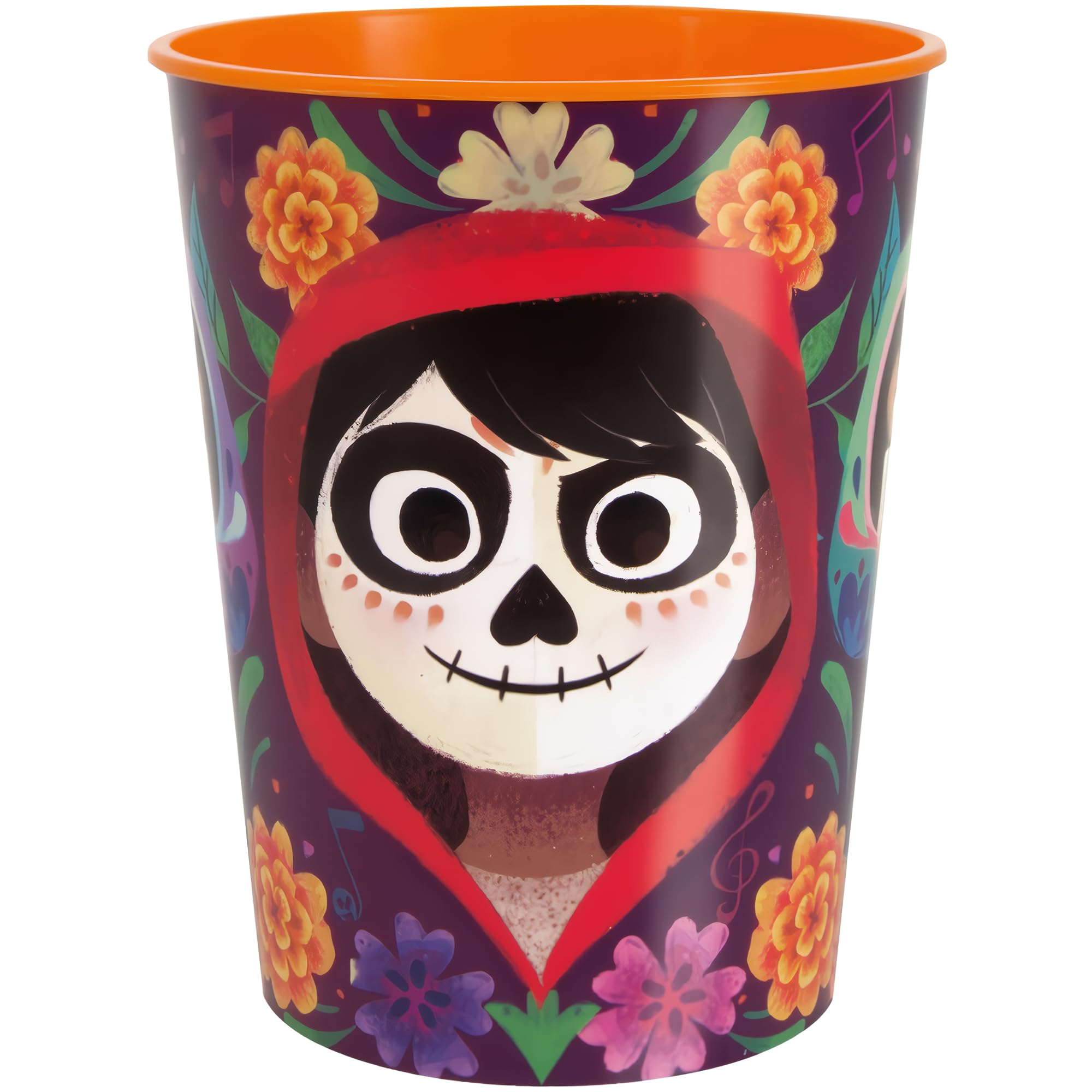 Multicolor Plastic Disney Coco Stadium Cup (16oz) 1 Count - Vibrant, Fun, & Durable, Perfect for Kids Parties & Disney Themed Celebrations