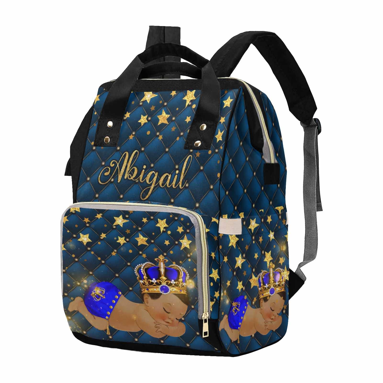 M YESCUSTOM Custom Diaper Bag with Name Personalized Blue Mommy Nursing Daypack with Pentagram Customized Travel Gift for Women