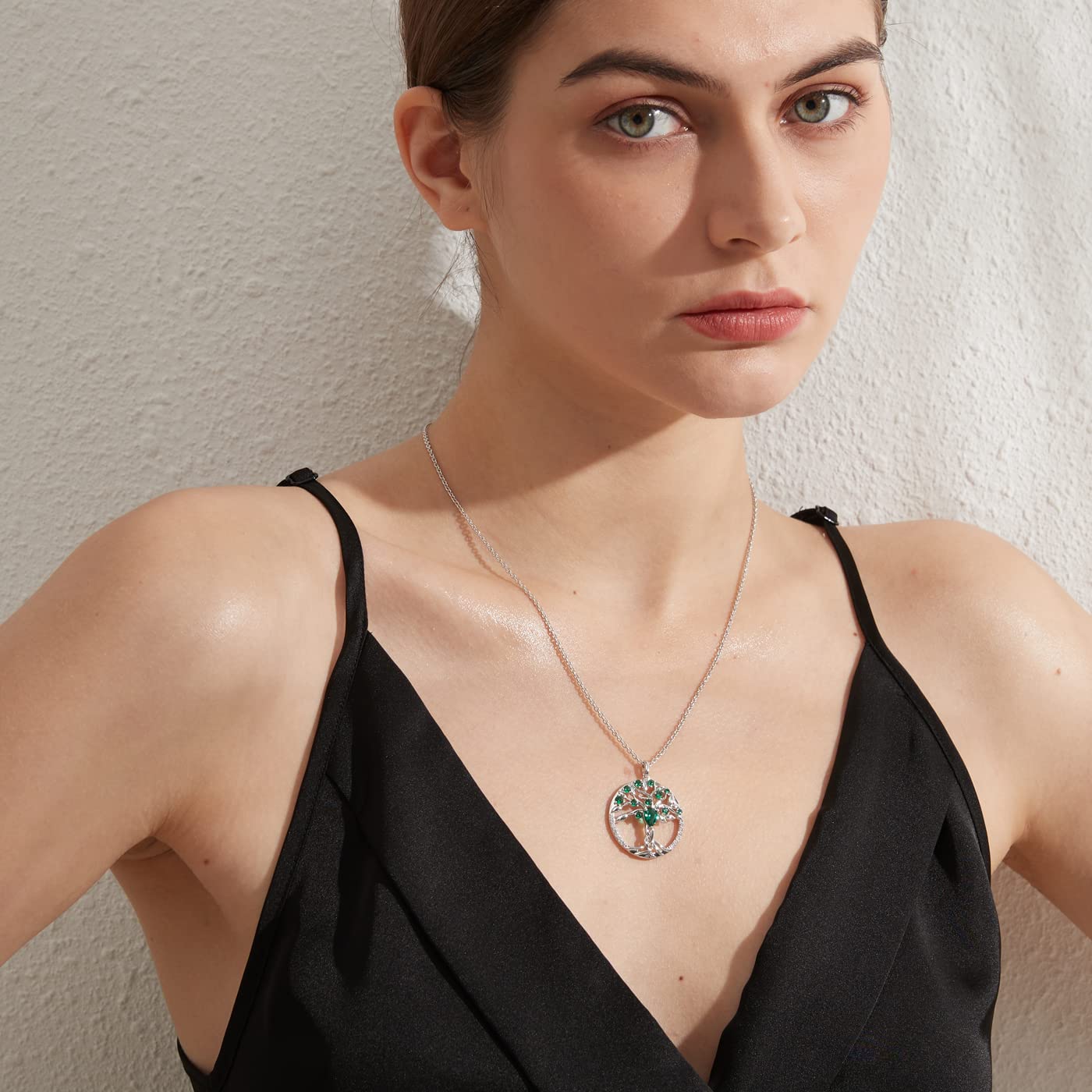 18K Oro Placcata Collana Albero Della Vita con Cristalli di 5A Zirconia Cubica Collana Donna Gioielli, Idee Regalo Festa Della Mamma Regalo Donna Originale per Mamma Lei Compleanno Anniversario