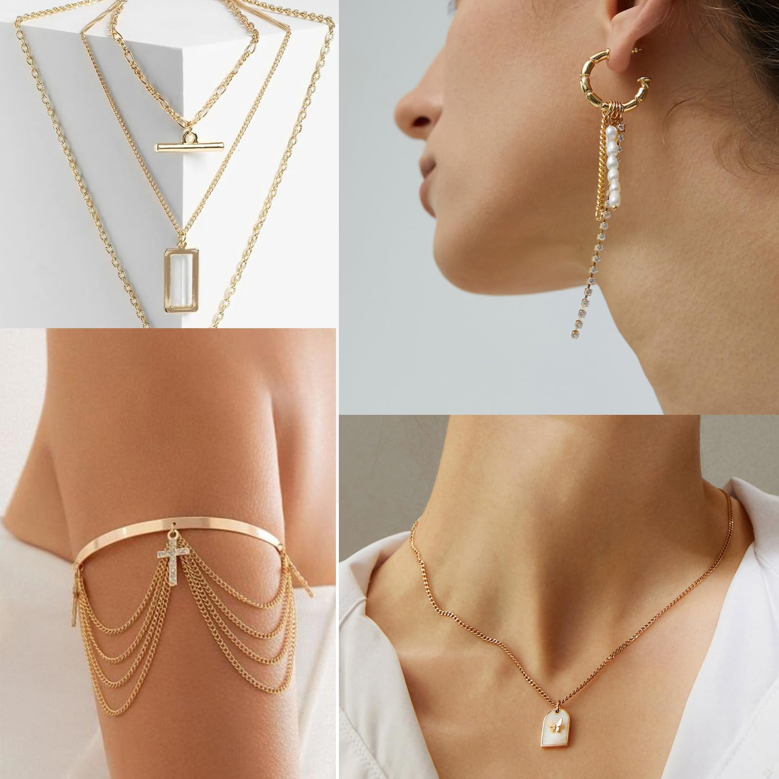 Catena barbazzale placcata in oro 18 K, lunghezza 3 m, 3 mm, per la creazione di gioielli fai da te | Catena a maglia barbazzale piatta in acciaio inossidabile 304 color oro per la creazione di gioielli