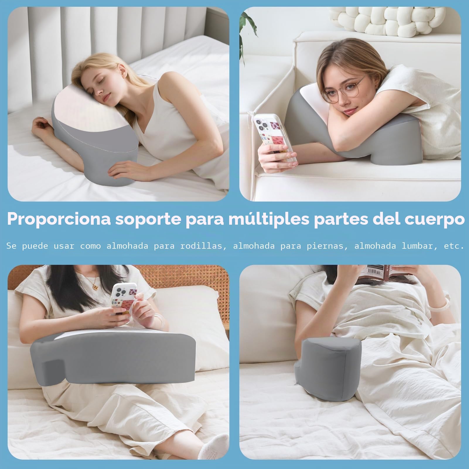 Wdmiya Almohada para Dormir de Lado de Seda, Almohada Ergonómico