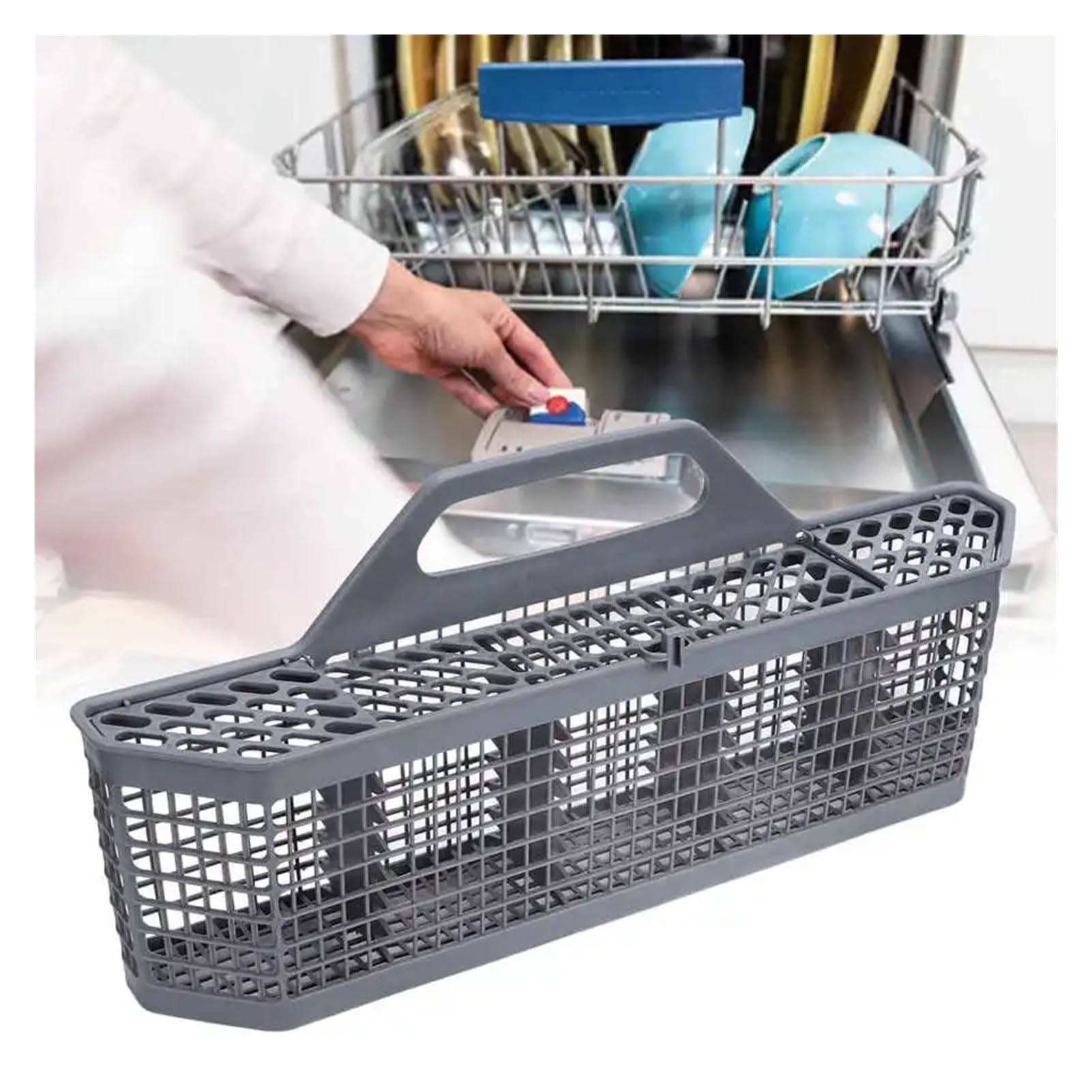 Cestello universale per posate per lavastoviglie, vassoio in plastica facile da pulire, organizer essenziale da cucina per riporre gli utensili in modo efficiente
