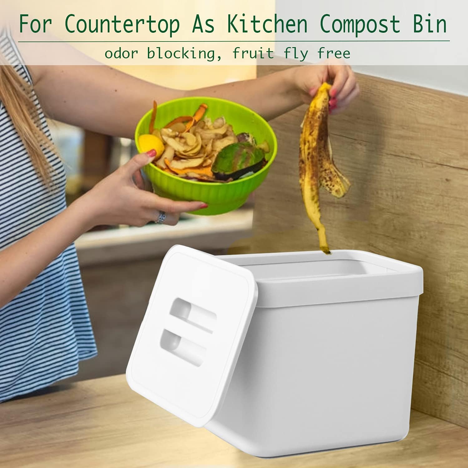 LALASTAR 5L+7L Trash Can with Lid, Wall-Mounted Under Sink Small Garbage Can for Kitchen, Bathroom, Hanging Plastic Trash Can, White