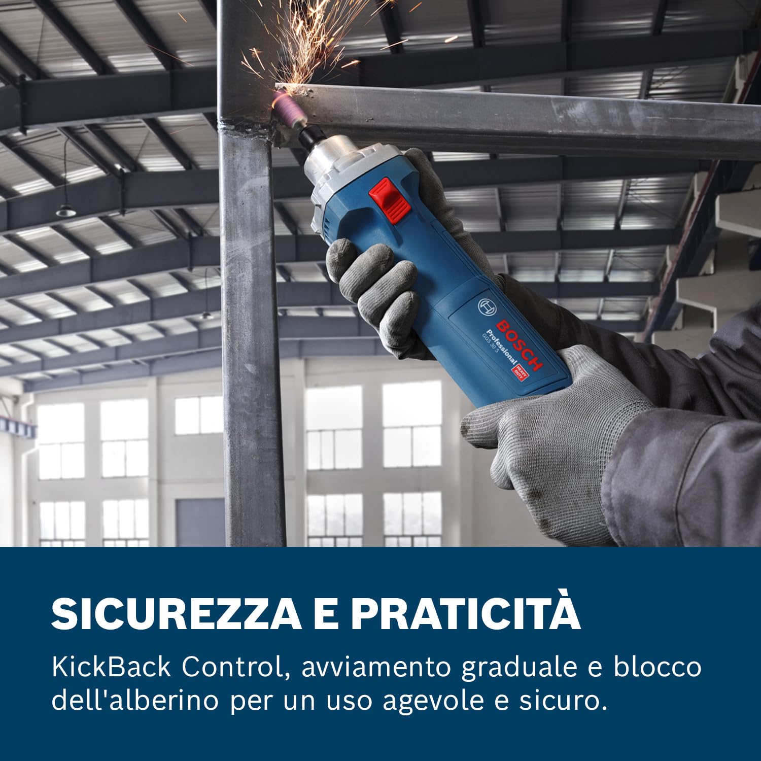 Bosch Professional Smerigliatrice assiale a filo GGS 30 S (incl. chiave)