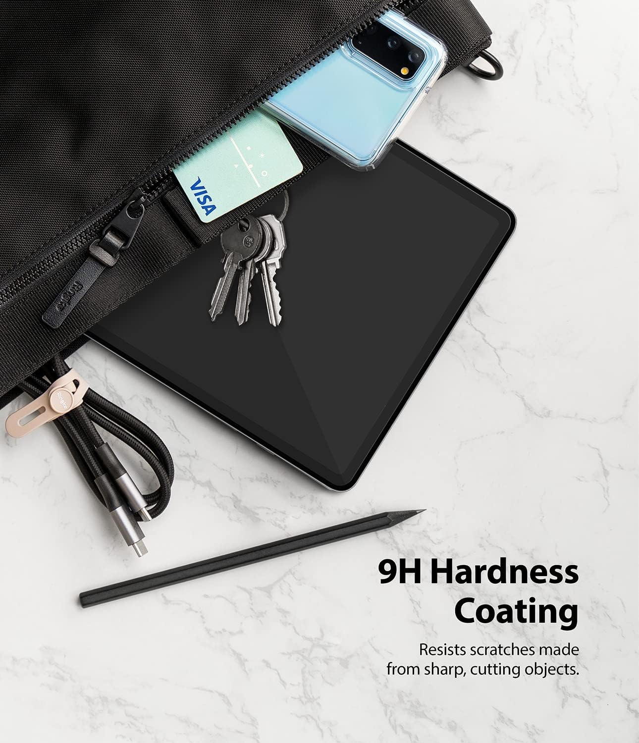 Ringke Invisible Defender Compatible with Samsung Galaxy Tab S9 FE Plus / S9 Plus / S8 Plus / S7 Plus /S7 FE Screen Protector, 9H Hardness Multi Layered Premium Tempered Glass