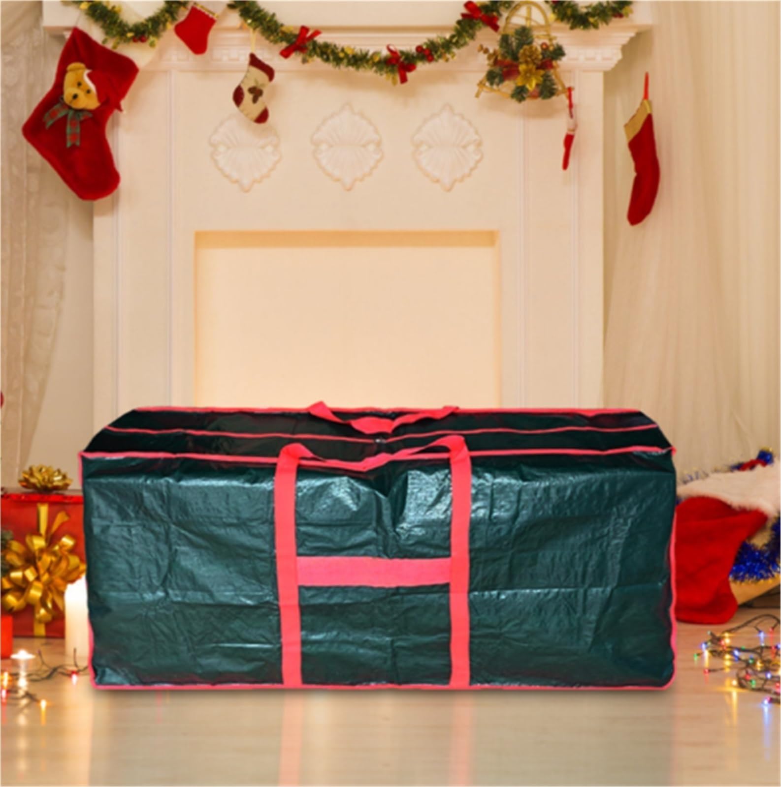 Borsa Albero Borsa Portaoggetti for Albero di Natale con Cerniera E Maniglia for Riporre Alberi Artificiali Contenitore Natale(165x38x76cm)