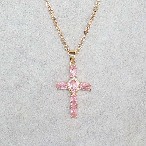 Miniatura 8 de Aisza Collar de cruz de oro para mujer collar hecho a mano con colgante de fe delicada chapado en 18 quilates regalo de joyería hipoalergénica