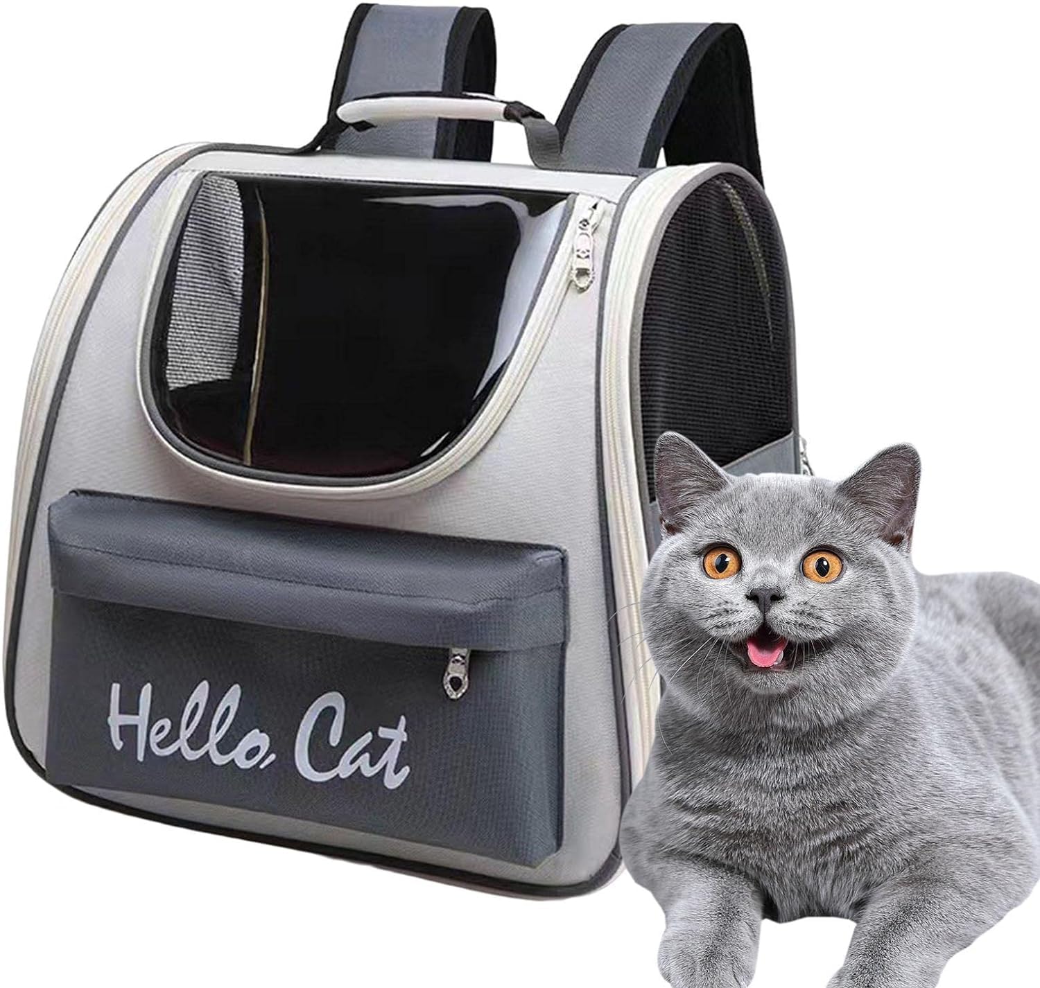 Dratal 0-7.5kg Cat Outdoor Carrier Bag Breathable Portable Cat Backpack Travel Transparent Bag for Cats Dogs Carrying Pet Supplies (Grey) (B0CP63G1L1) Amazon Price History, Amazon Price Tracker