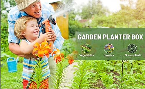 Miniatura 2 de Vengarus Cama de jardín elevada galvanizada de 9 x 3 x 1 pies, jardinera para exteriores, para verduras, cama de jardín de metal con esquina, maceta