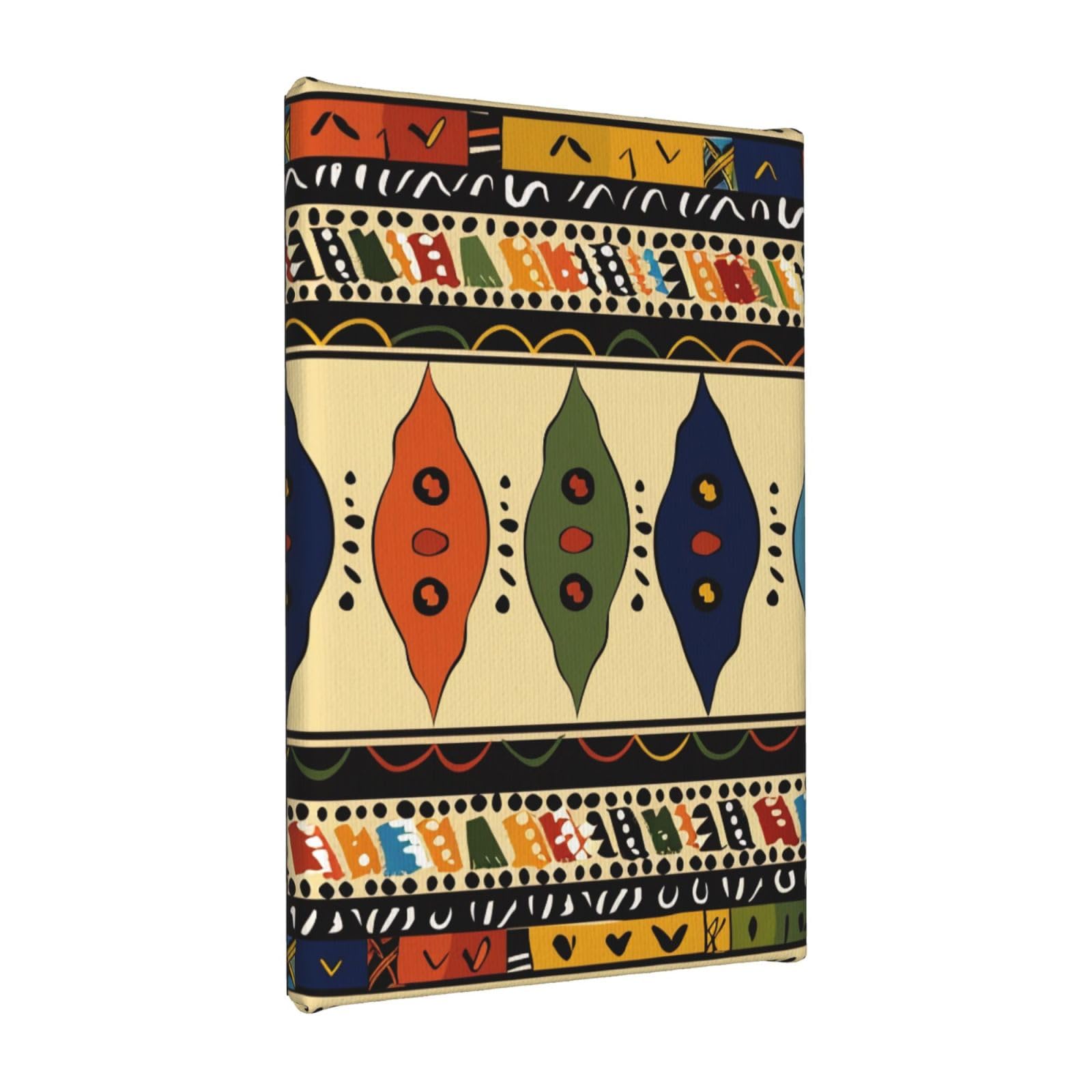 YKLJG Bohemia Style Traditional African Pattern Printed Wall Art Canvas Painting 20x30 CM Wooden Framed Picture Painting Artwork Prints for Bedroom Kitchen Home Office Decor