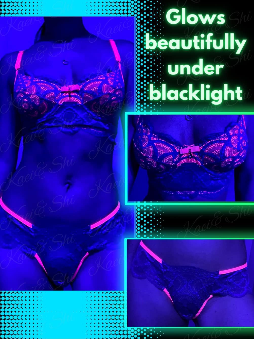 Kaei&Shi Neon Two Tone, Double Layer, High Leg Bottom, 2 Pieces Lingerie - Image 2
