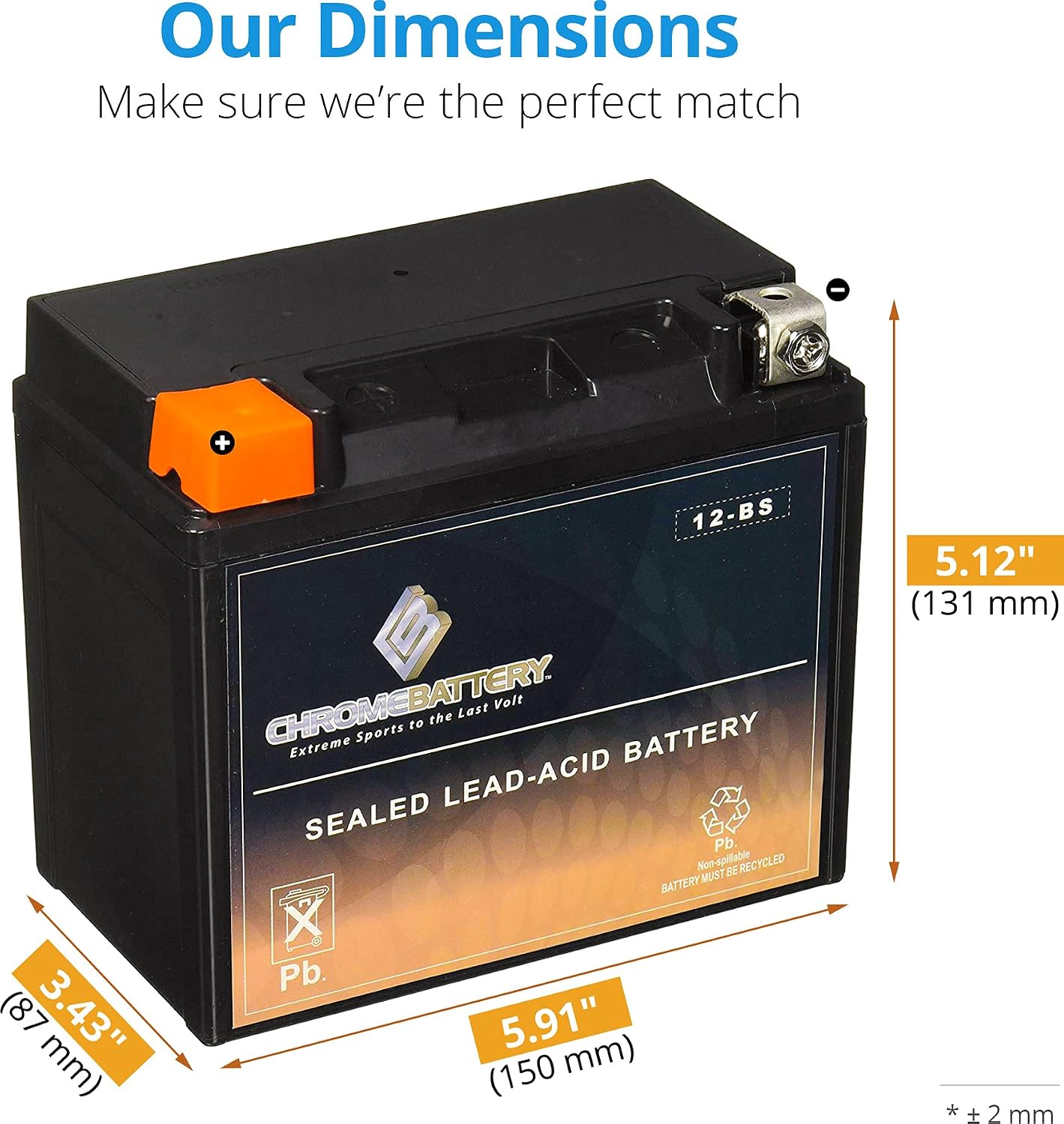 Chrome Battery YTX12-BS lead_acid_battery
