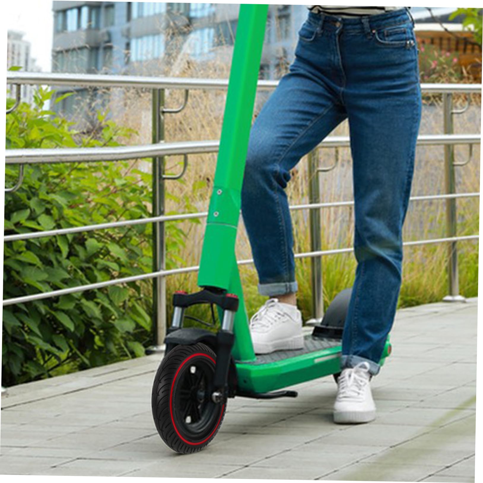 Pneu Plein Trottinette Électrique Roue de Remplacement Antidérapante et Solide pour Scooter Électrique Pro Pneu Non Gonflable à Structure Alvéolée Rouge pour Meilleure Stabilité