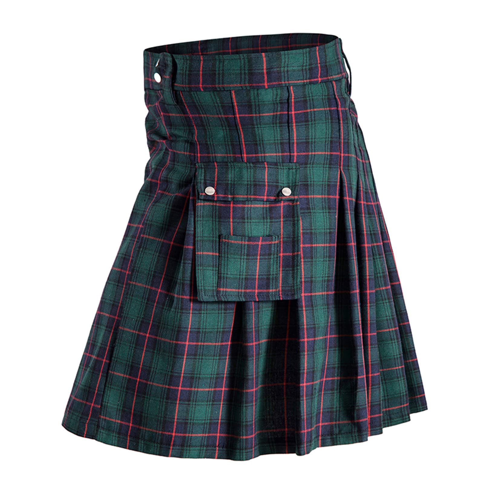 Yolimok Faldas Escocesas Tartán para Hombres Schwarz Retro Faldas de Kilt Moda Gótica Ropa Falda Plisada Disfraz Faldas de tartán para Hombre Falda Escocesa Kilt Mini Falda Hombre Escocesa Elegante