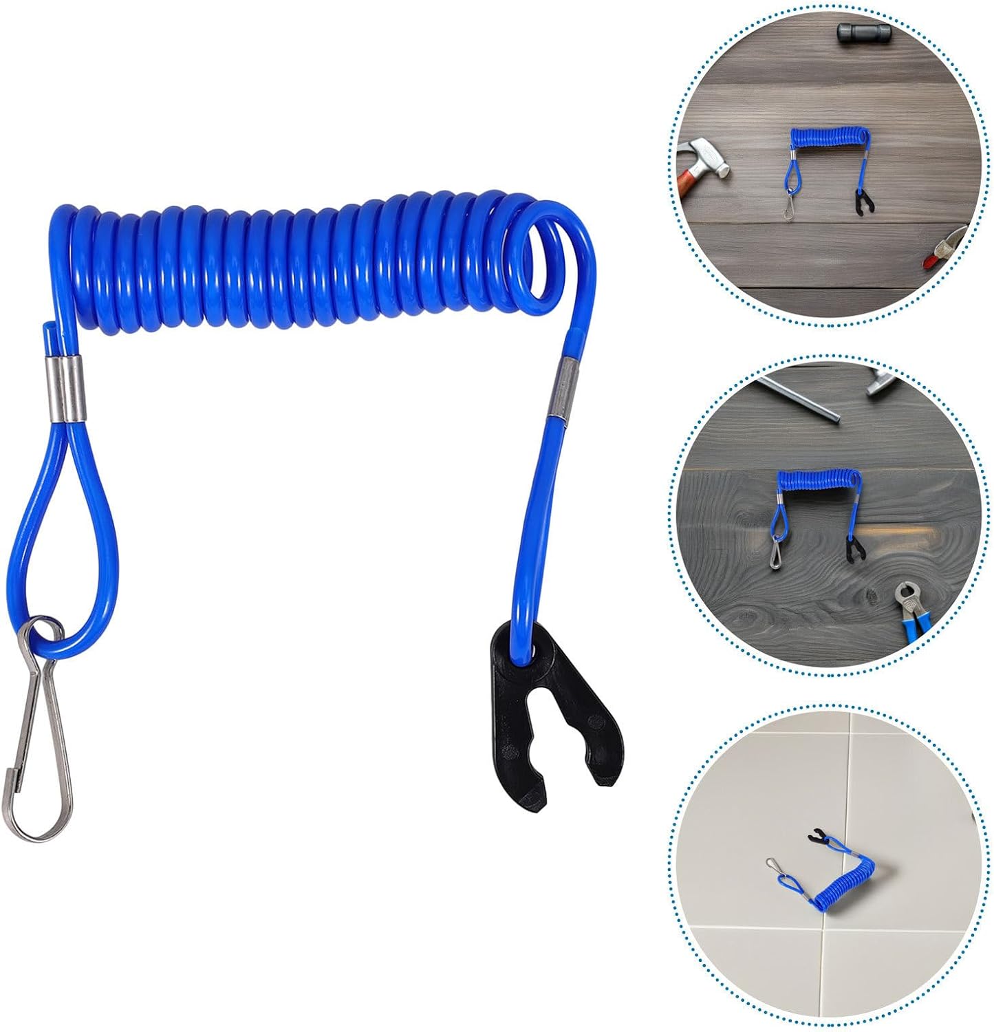 BESTYASH Boat Safety Lanyard Replacement with Floating Wrist Strap Outboard Kill Switch Cord Tether for Engine Emergency Stop Weather-resistant Abs Stop Switch Rope for Motor Boats