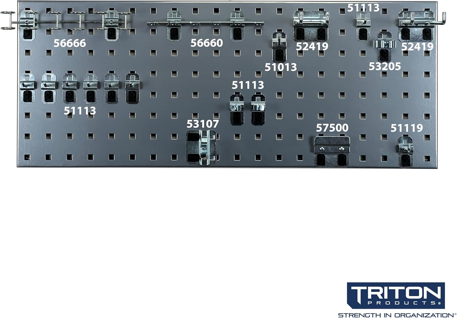 Triton Products Steel Pegboard Strip - 30" x 12" Rectangle Locboard Wall Strip Panel for Garage and Home Storage and Organization (Silver)