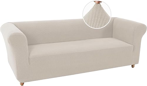 Turquoize Fundas elásticas para sofá Chesterfield para sala de estar, fundas de sofá suaves para sofá de 3 cojines, funda antideslizante para sofá