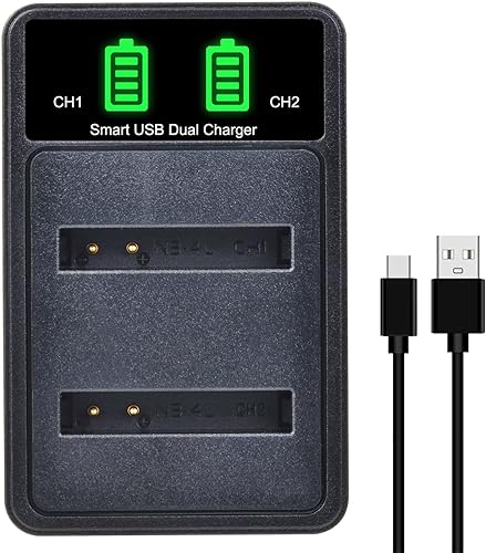 Miniatura 8 de Tectra Paquete de 2 baterías NB-4L y cargador dual LED para Canon Powershot ELPH 100 HS, 300 HS, 310 HS, 330 HS, SD400, SD450, SD600, SD630, SD750,