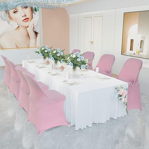 Vista 78 de HAINARverS Fundas para sillas plegables de elastano elástico, 30 unidades, protector universal para sillas para bodas, fiestas, banquetes