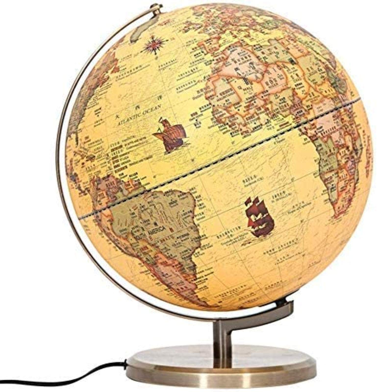 Globus świata dla dzieci, podświetlany Wbudowana dioda LED do oświetlania nocnego widoku Globe Lampa do domowego biura na biurko Ozdoby w kształcie kuli ziemskiej Globus świata