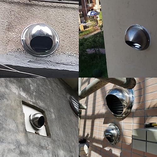 Miniatura 7 de MBROS Ventilación con rejillas, rejillas de ventilación de acero inoxidable, cubierta de rejilla con rejilla, con tapa de ventilación de malla para